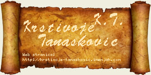 Krstivoje Tanasković vizit kartica